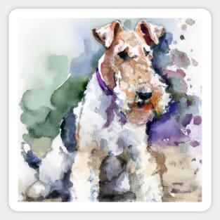 Wire Fox Terrier Watercolor - Dog Lover Gifts Sticker